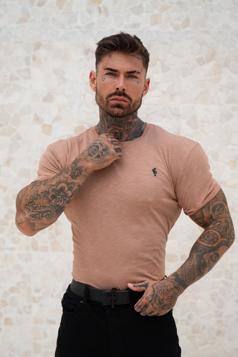 Vater-Söhne-T-Shirt mit Rundhalsausschnitt, Kaffeebraun – FSH1330
