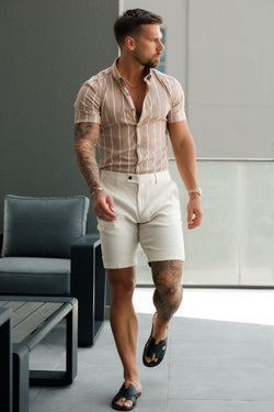 Maßgeschneiderte Leinenshorts für Vater und Sohn - FSTS002