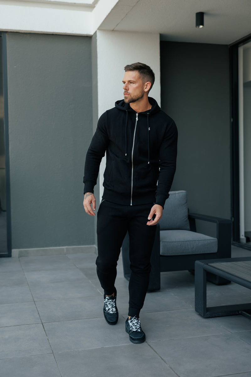 FS Schwarz / Silber Full Zip Hoodie mit Taschen - FSH1247