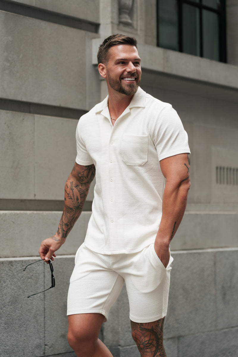Father Sons Jersey Cord White Shorts - FSR011 (PRE ORDER 11TH AUGUST)