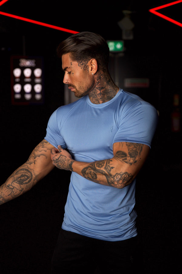 Hellblaues Gym-Crewshirt „Father Sons“ – FSH883