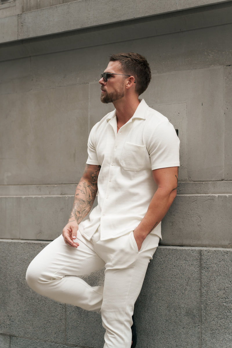 Father Sons Jersey Cord Slim White Trousers - FSR015 (PRE ORDER 11TH AUGUST)