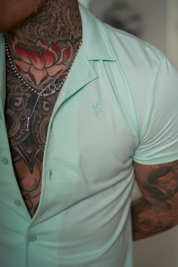 Father Sons Stretch Mint Pique Revere Shirt Short Sleeve - FSH1078  (PRE ORDER 11TH JUNE)