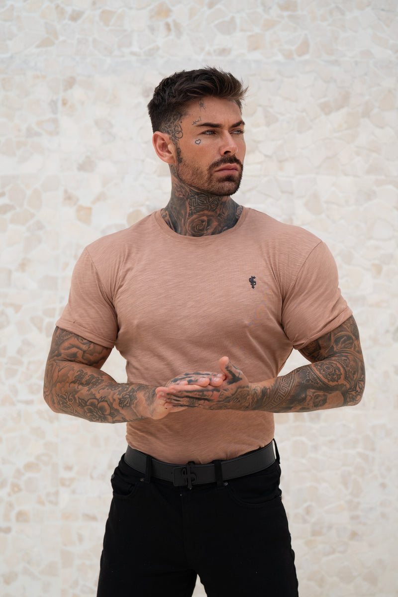 Vater-Söhne-T-Shirt mit Rundhalsausschnitt, Kaffeebraun – FSH1330
