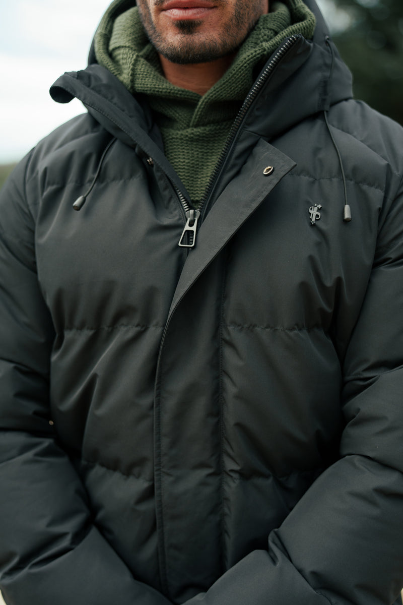 Father Sons Black Padded Coat with Hood - FSN234 (PRE ORDER 15TH DECEMBER)