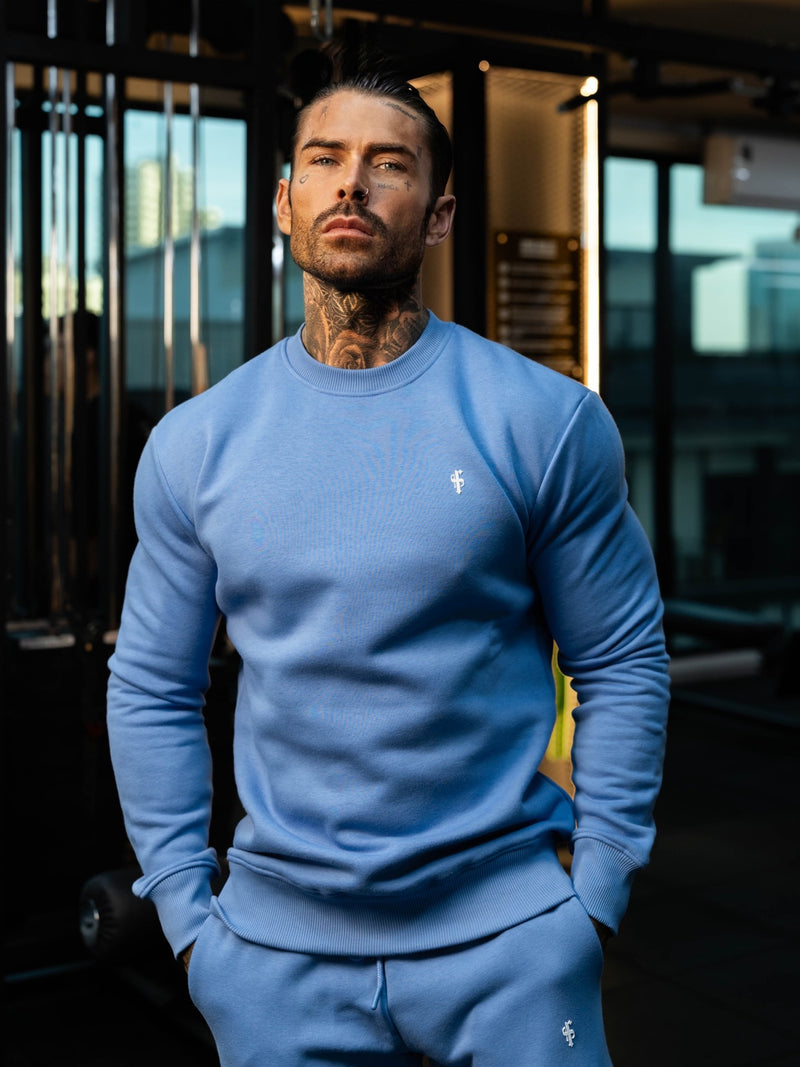 FS – schlichte blaue Trainingshose mit FS-Branding – FSH1200