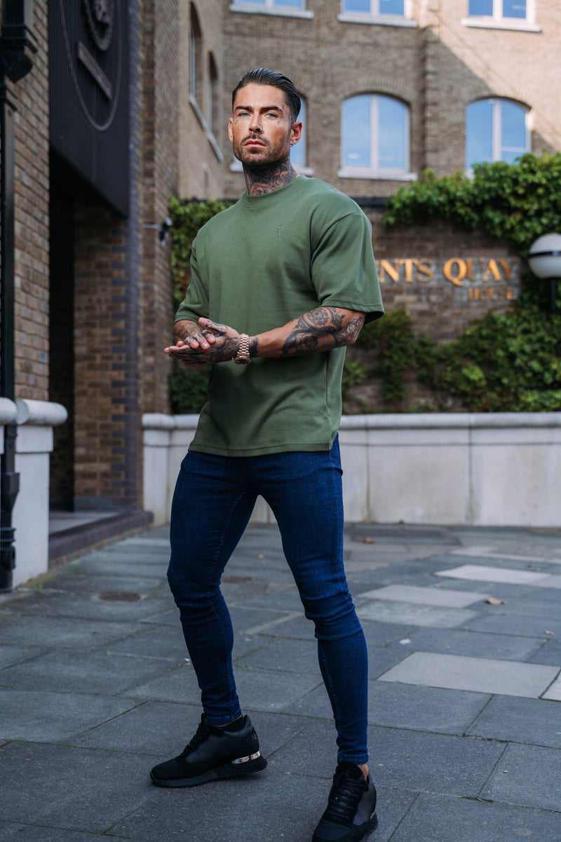 Father Sons Classic Khaki Oversized Crew T Shirt - FSH869