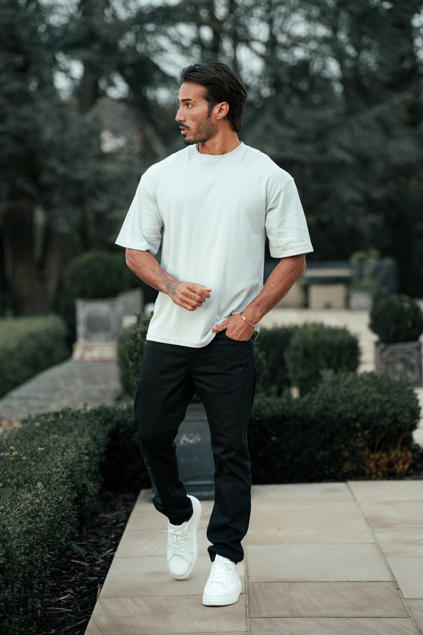 Father Sons Classic Light Grey / Silver Oversized Crew T Shirt - FSH1421