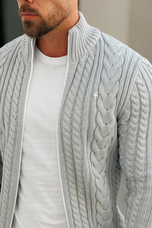 Father Sons Funnel Neck Full Zip Cardigan Cop Grey -  FSJ149 (PRE ORDER 21ST DECEMBER)