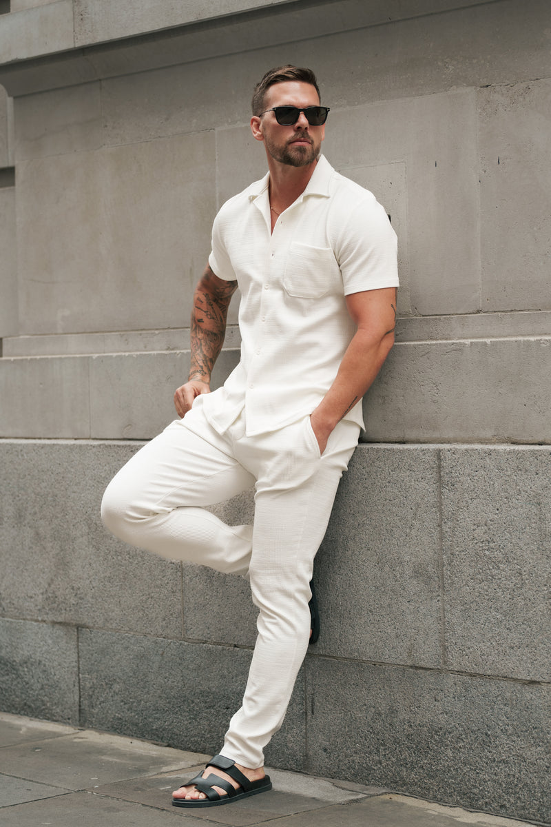 Father Sons Jersey Cord Slim White Trousers - FSR015 (PRE ORDER 11TH AUGUST)