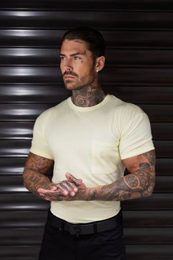 Vater und Sohn Lemon Bamboo Crew T-Shirt mit Tasche, kurzärmlig – FSH1099
