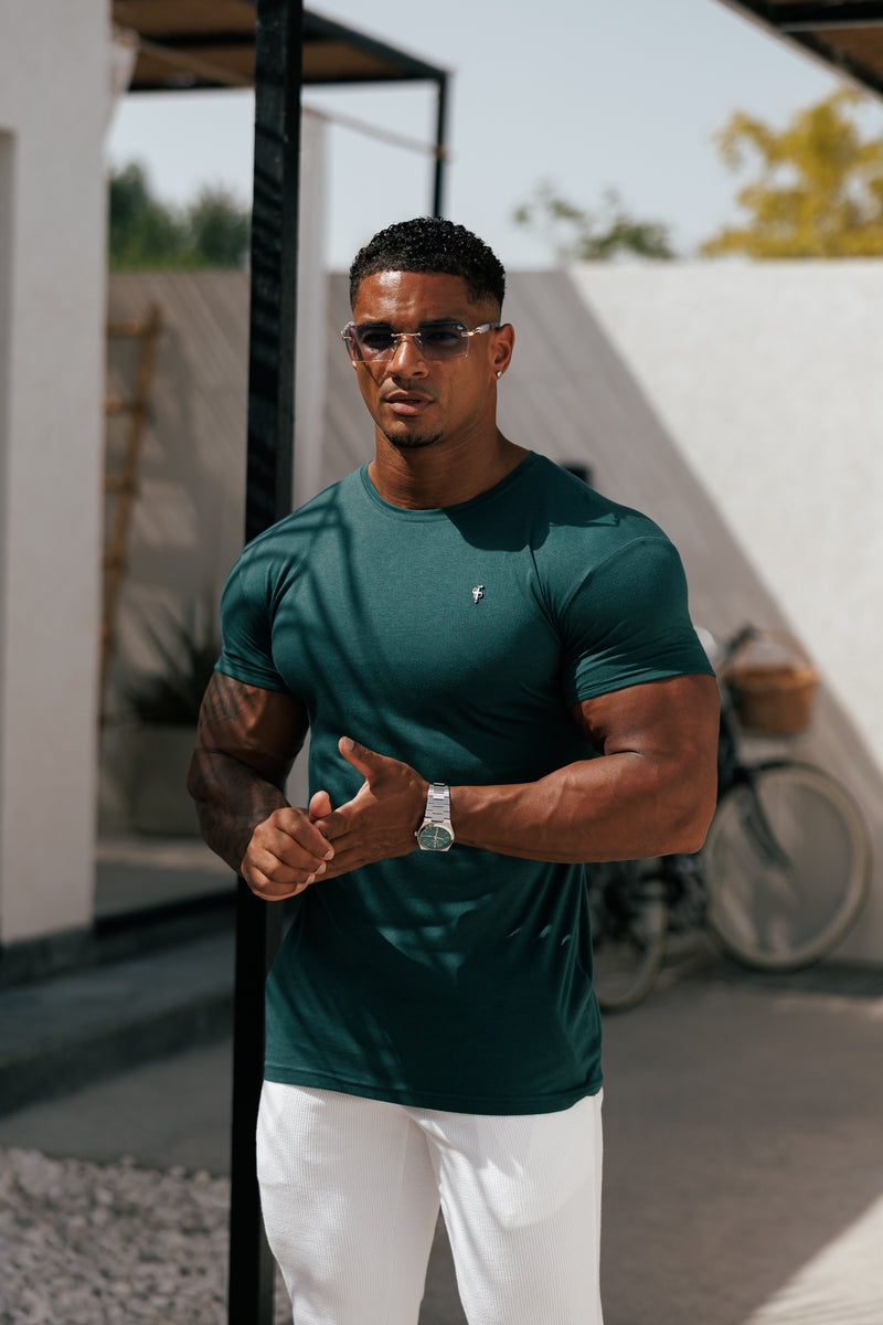 Father Sons Forest Green / Black Bamboo Crew T Shirt - FSH1213