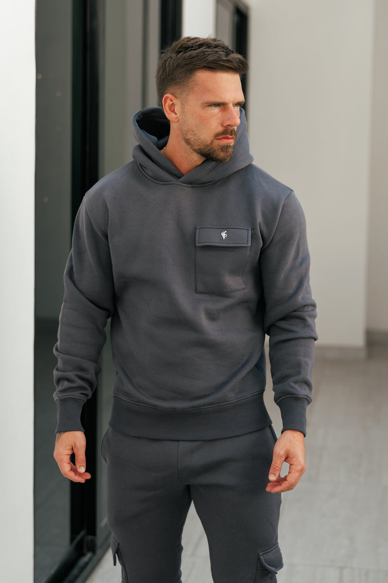 FS Charcoal / Silver Cargo Hoodie - FSR034 (VORBESTELLUNG AB 22. DEZEMBER)