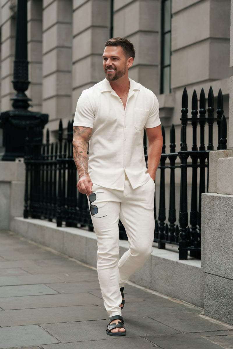 Father Sons Jersey Cord Slim White Trousers - FSR015 (PRE ORDER 11TH AUGUST)