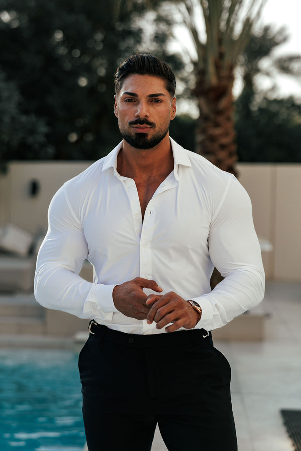 Father Sons Ultra Stretch Kompressionsshirt Langarm Weiß - FS1233