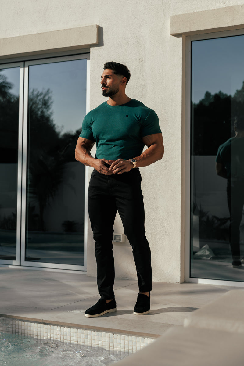 Father Sons Forest Green / Black Bamboo Crew T Shirt - FSH1213