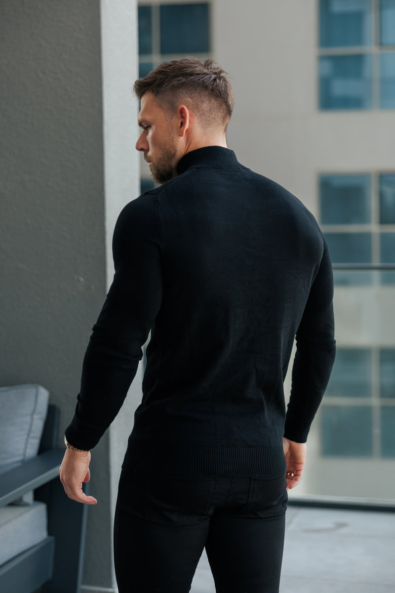 Father Sons klassischer weißer Rollkragenpullover aus Merinowolle mit FS-Stickerei – FSN018