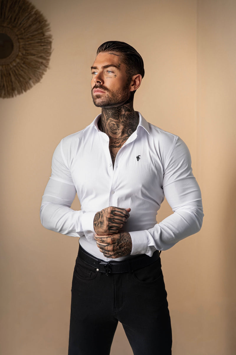 Father Sons Super Slim Stretch Classic White - FS099