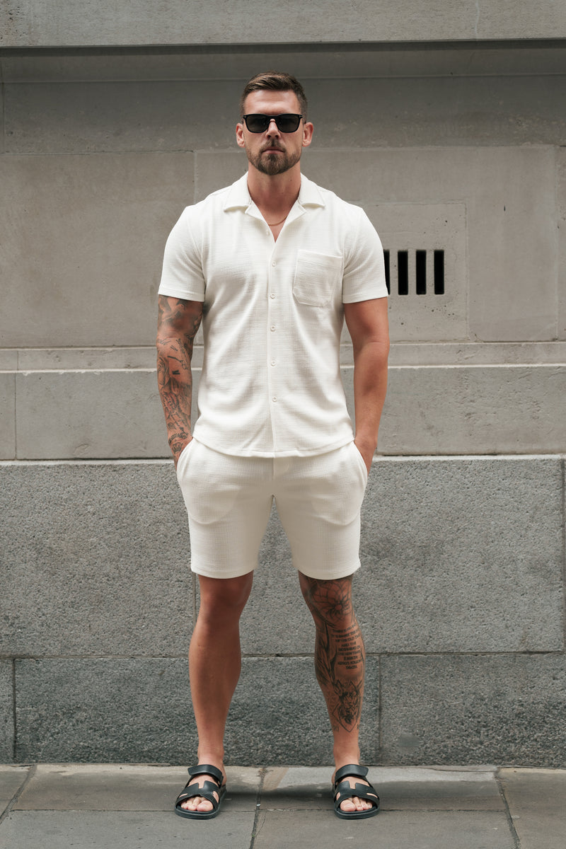 Father Sons Jersey Cord White Shorts - FSR011 (PRE ORDER 11TH AUGUST)