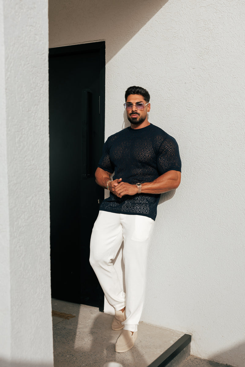 Father Sons Jersey Cord Relaxed White Trousers - FSR013 (PRE ORDER 11TH AUGUST)