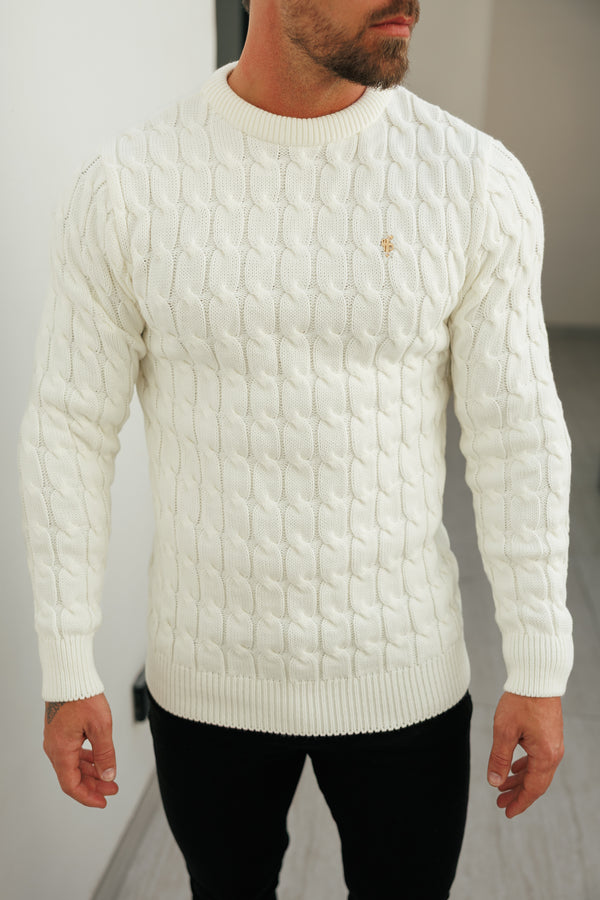 Father Sons Link Weave Knit Cream Crew Neck Jumper - FSJ126 (PRE ORDER 25TH NOVEMBER)