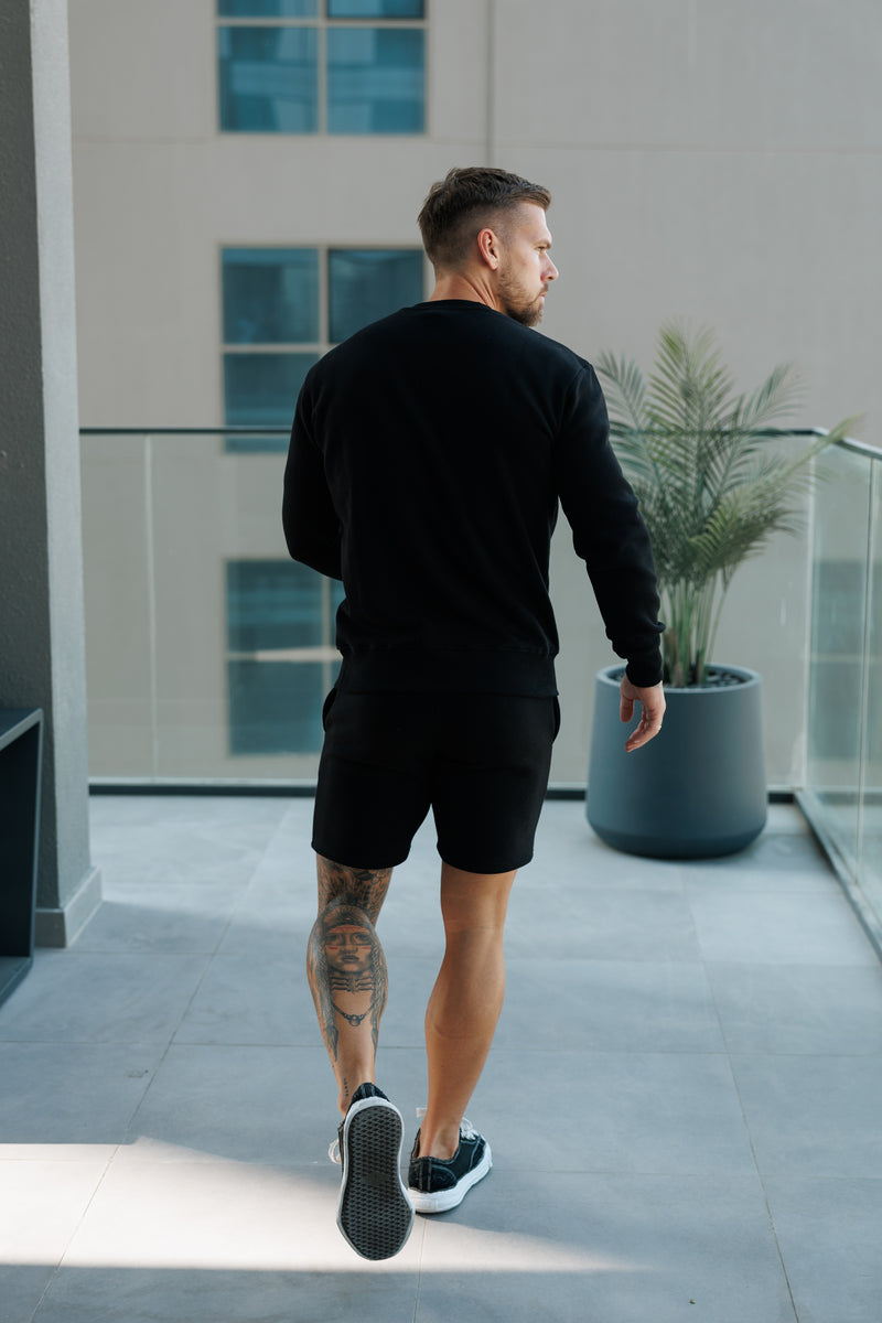 Schwarzer Cargo-Hoodie von Father Sons mit FS-Stickerei – FSH929