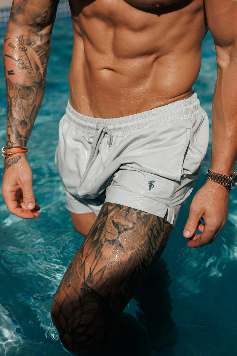 Vater-Söhne-Badeshorts in Hellgrau/Silber - FSH1323