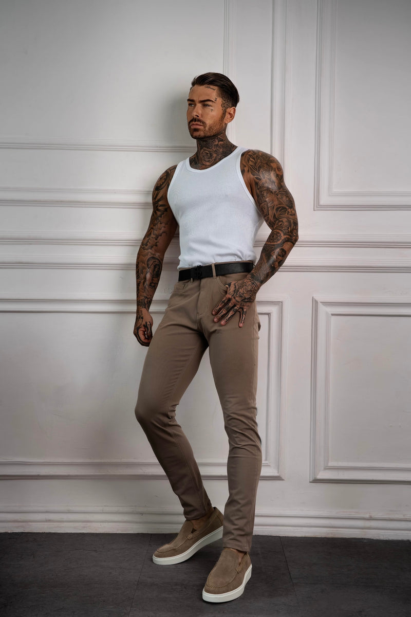 Father Sons Ultra Stretch Taupe Relaxed Jeans - FSJEAN014