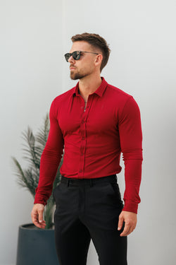 Tailliertes Langarmtrikot „Ox Blood“ von Vater und Sohn – FSD002