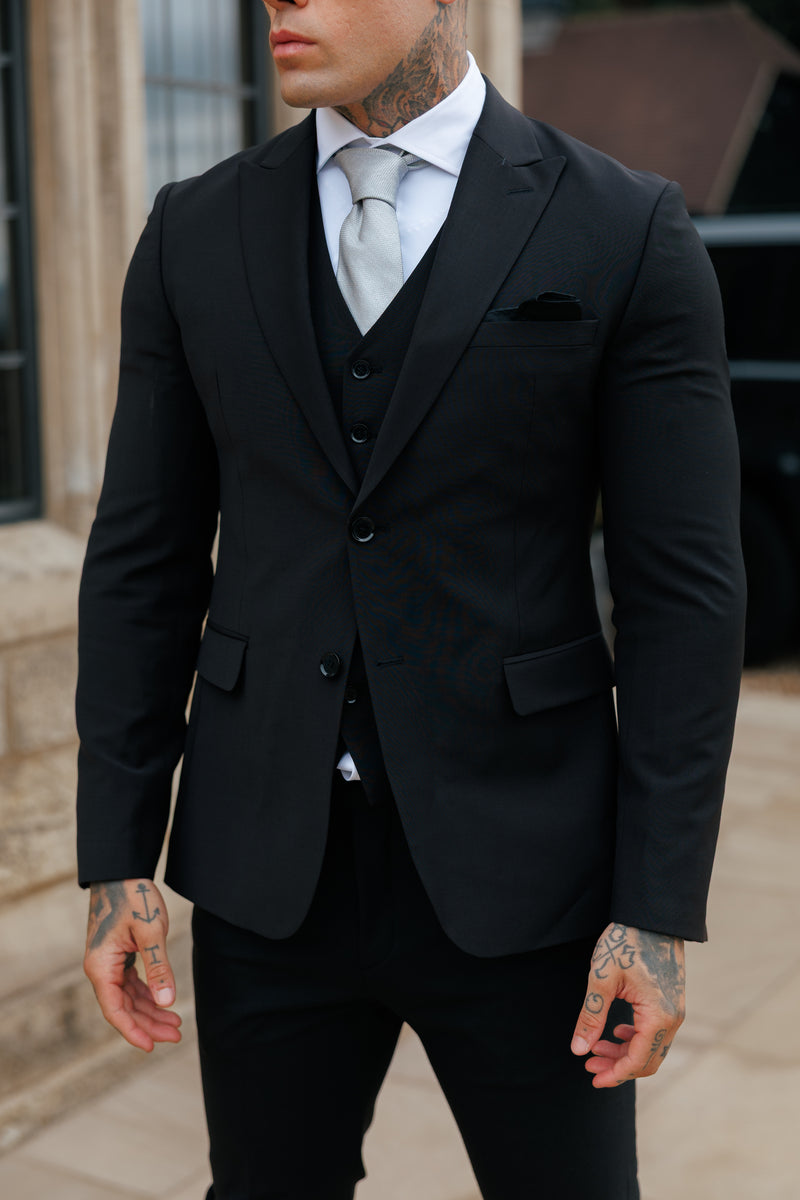 Father Sons Slim Formal Suit Jacket Black - FSJKT011