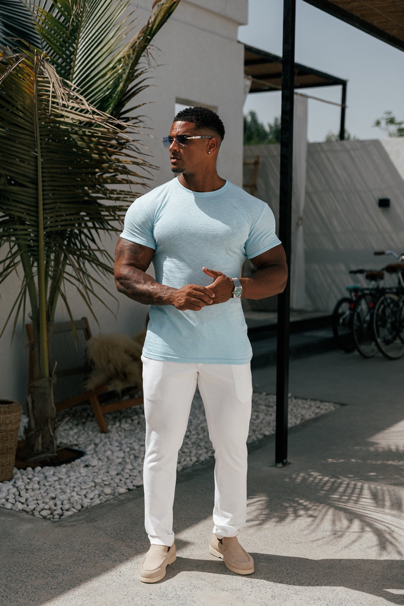 Father Sons Light Blue Slub Crew T-Shirt - FSH1335