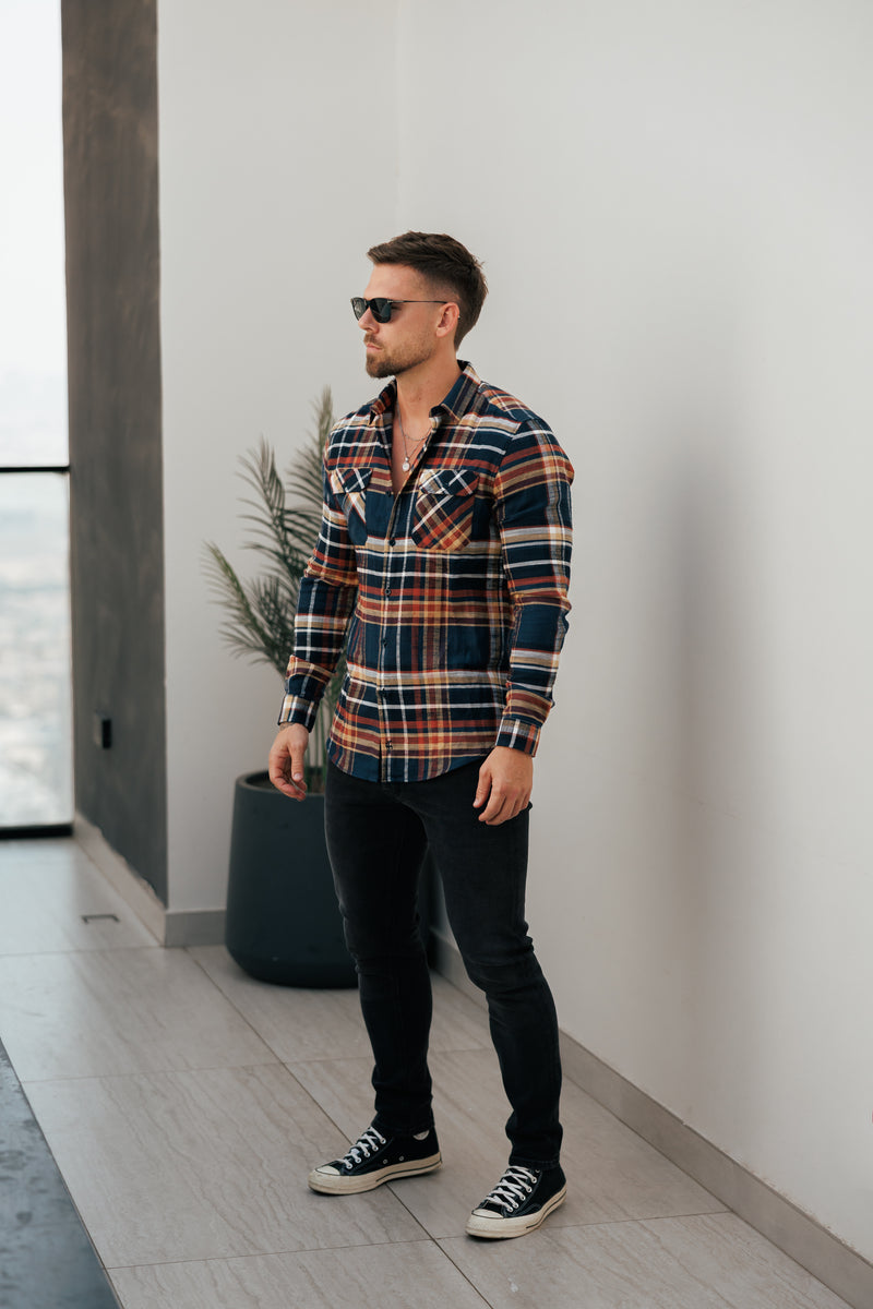 Schwarze, lässige Stretch-Jeans im Used-Look von Vater und Sohn – FSJEAN018