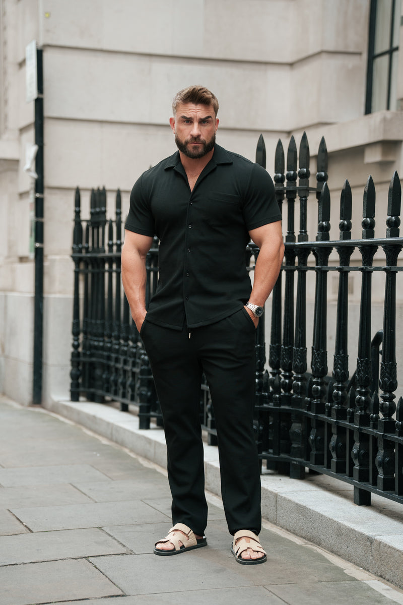 Father Sons Jersey Cord Relaxed Black Trousers - FSR014 (PRE ORDER 11TH AUGUST)