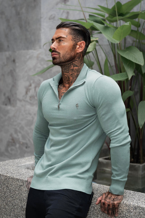 Father Sons klassischer weißer Rollkragenpullover aus Merinowolle mit FS-Stickerei – FSN018