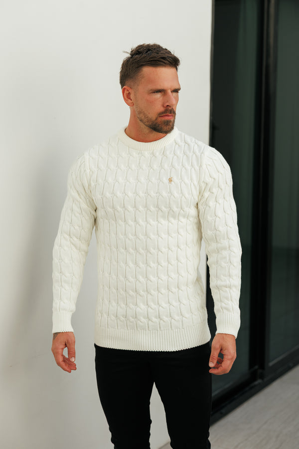 Father Sons Link Weave Knit Cream Crew Neck Jumper - FSJ126 (PRE ORDER 25TH NOVEMBER)