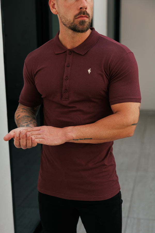 Father Sons Classic Burgundy / Gold Polo Shirt - FSH1407