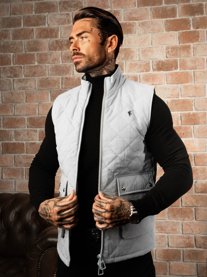 FS Grey Padded Gilet With Front Pockets  - FSN211