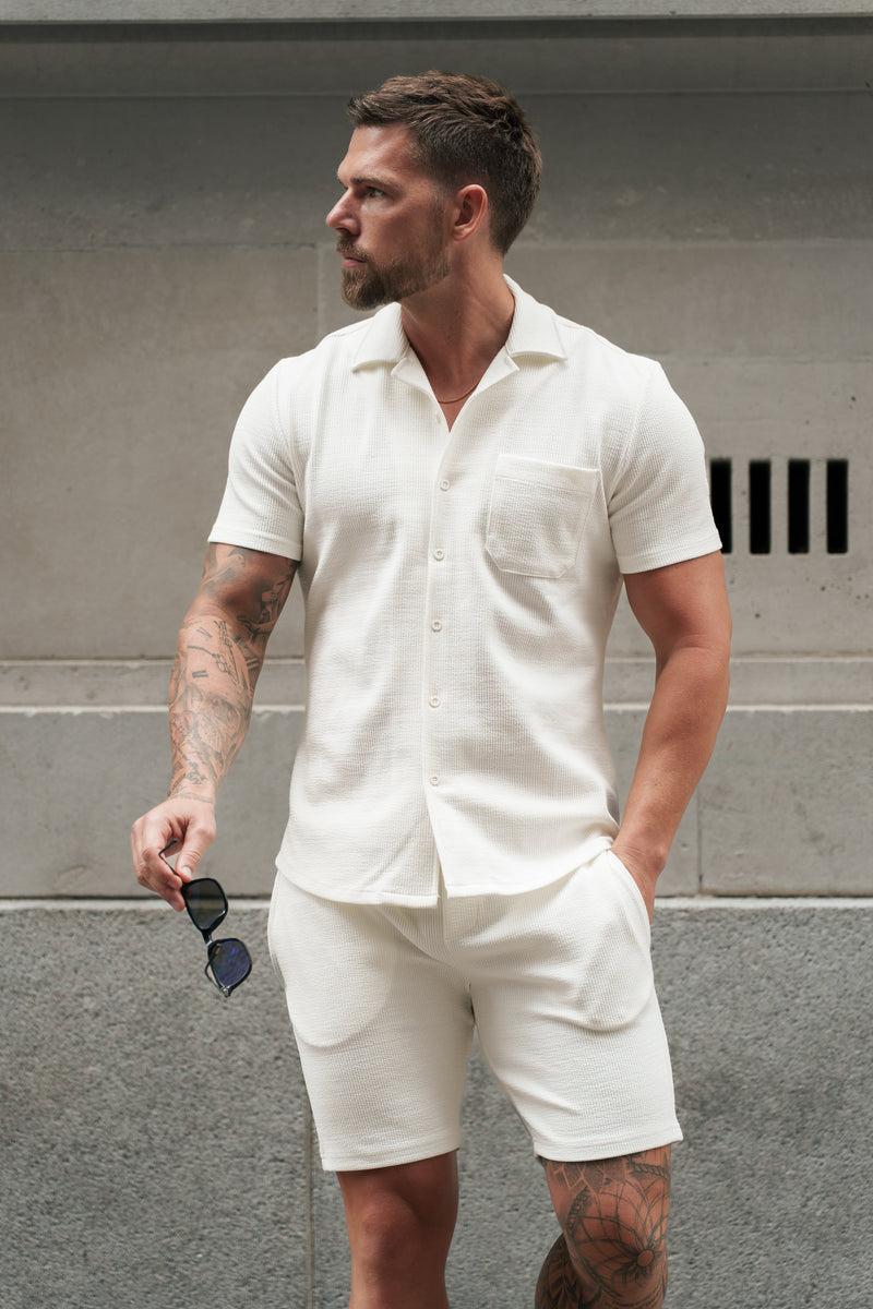 Father Sons Jersey Cord White Shorts - FSR011 (PRE ORDER 11TH AUGUST)