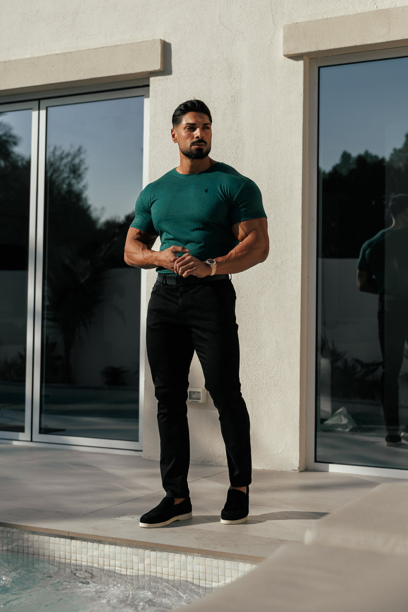 Father Sons Forest Green / Black Bamboo Crew T Shirt - FSH1213