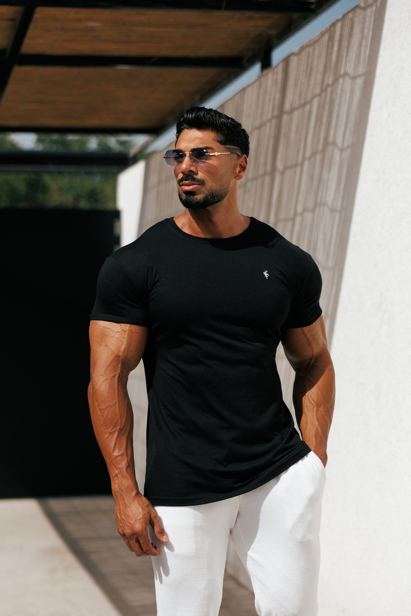 Father Sons Black / Silver Bamboo Crew T Shirt - FSH1210
