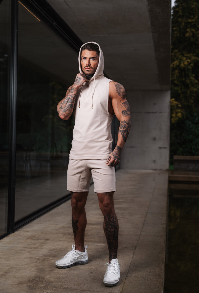 Beige elastische Shorts von Father Sons – FSH900