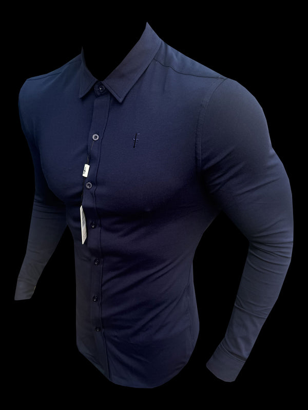 Tailliertes Langarmtrikot „Vater und Söhne“ in Marineblau – FSD006 (VORBESTELLUNG 29. AUGUST)