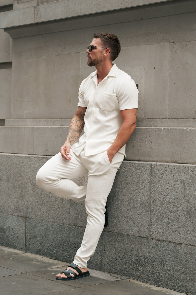 Father Sons Jersey Cord Slim White Trousers - FSR015 (PRE ORDER 11TH AUGUST)