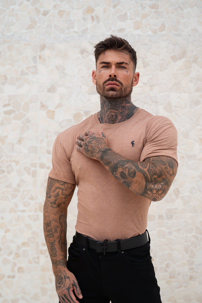 Vater-Söhne-T-Shirt mit Rundhalsausschnitt, Kaffeebraun – FSH1330