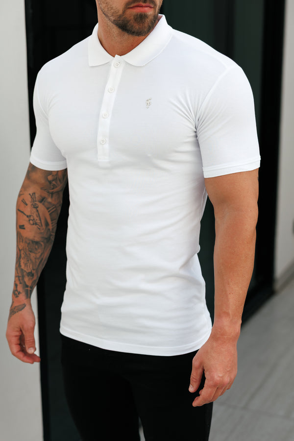 Klassisches Poloshirt für Vater und Sohn, Weiß/Silber – FSH1404