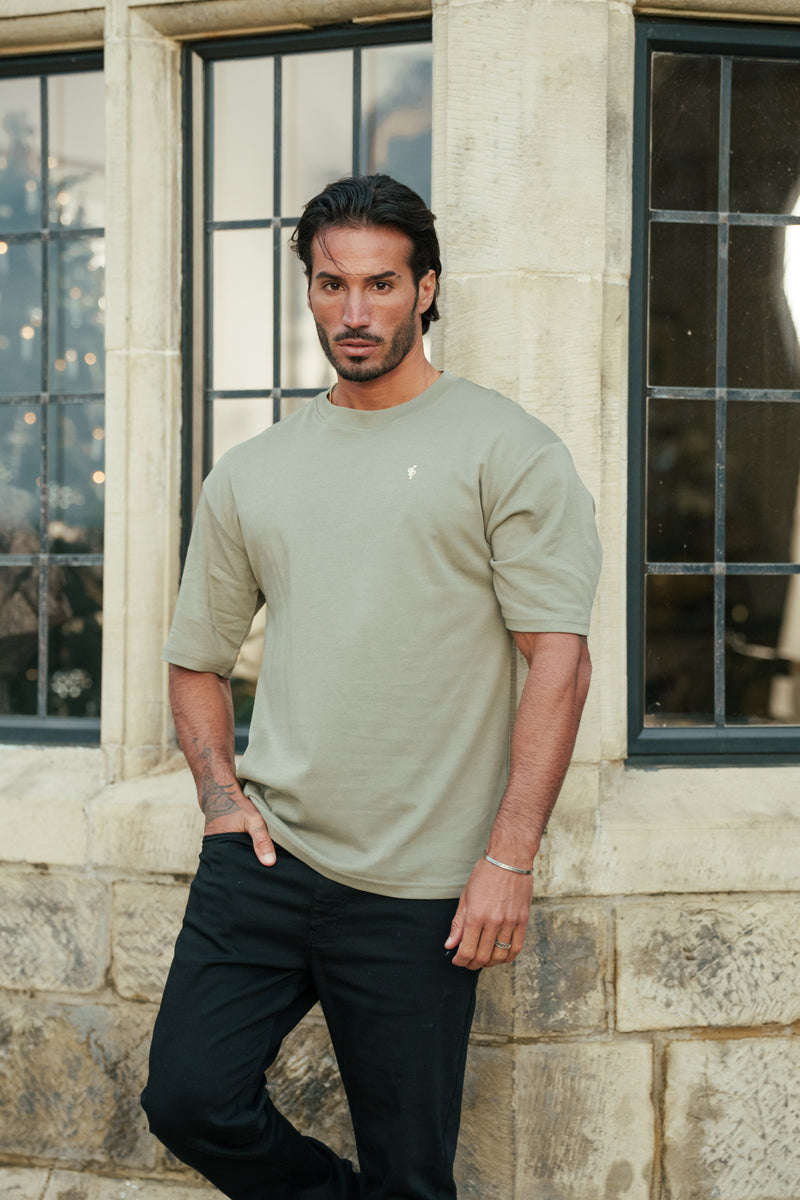 Father Sons Classic Olive / Gold Oversized Crew T Shirt - FSH1419