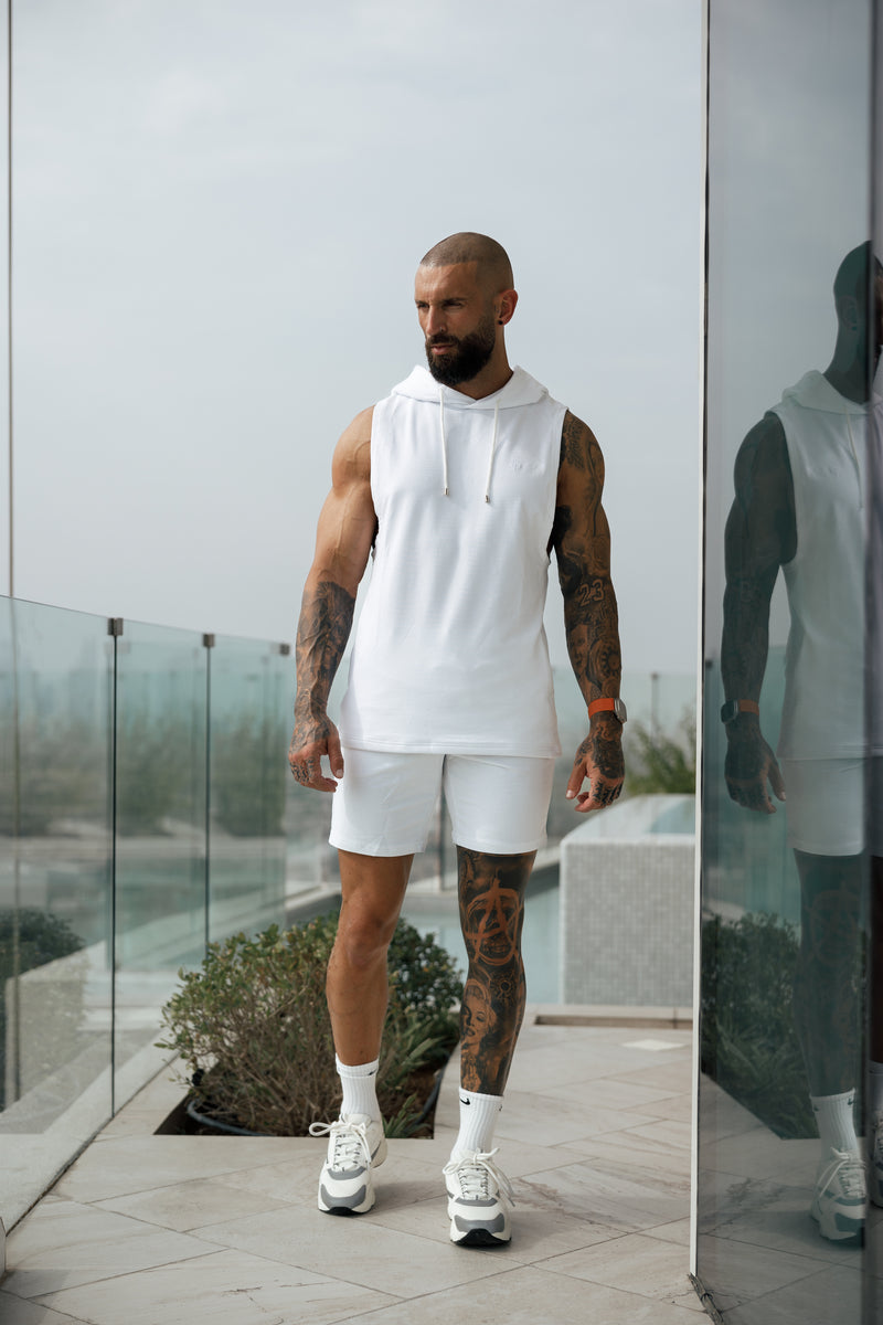 Weiße elastische Shorts von Father Sons – FSH901