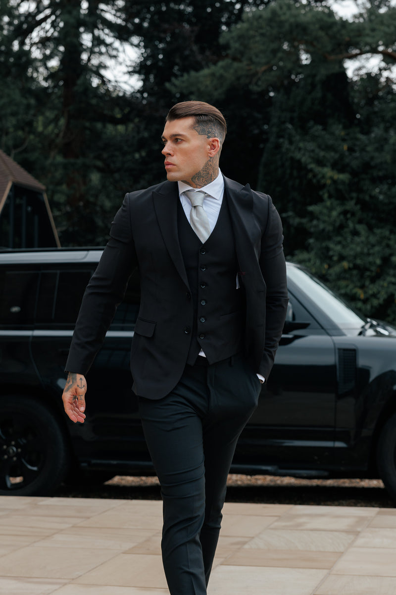 Father Sons Slim Formal Suit Jacket Black - FSJKT011