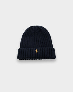 Gerippte Beanie-Mütze für Vater und Sohn, Marineblau – FSJ121 (VORBESTELLUNG 12. NOVEMBER)