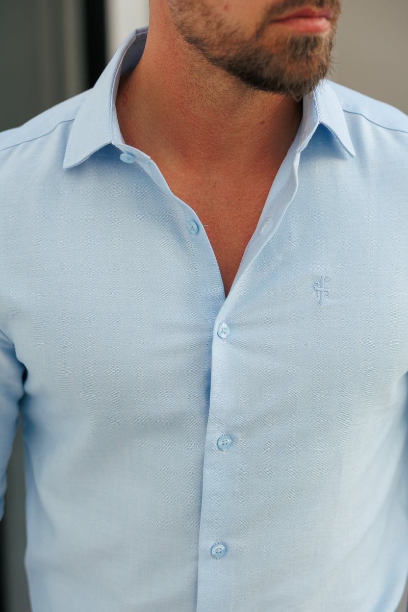 Father Sons Classic Oxford Touch Long Sleeve Blue with Cutaway Collar - FS1180